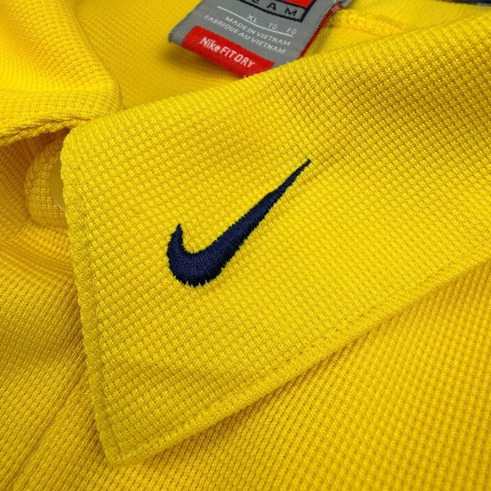 Nike Team Michigan Wolverines Football Polo Shirt Men XL Yellow Vintage Nike FIT